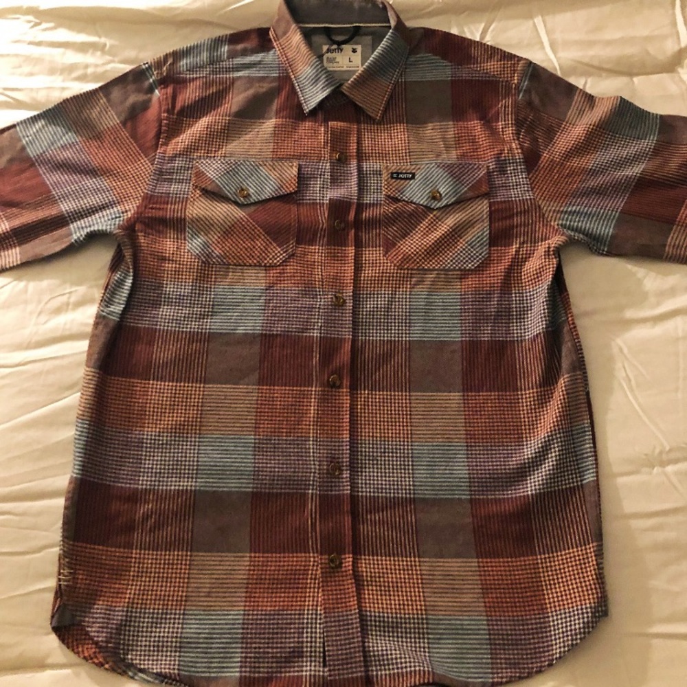 Mens Jetty | Button Down Long Sleeve Flannel | New